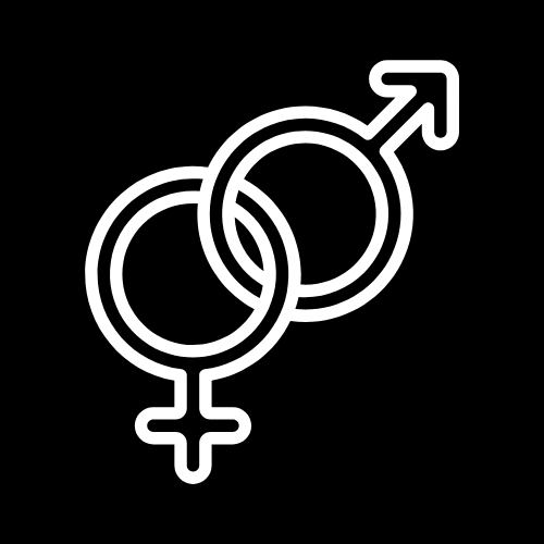 Sexual Wellness with intertwined male and female symbols